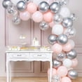 thumbnail image 1 of 60Pcs Macaron Pink White Birthday Balloons Confetti Latex Balloons_Perfect Gift, 1 of 5