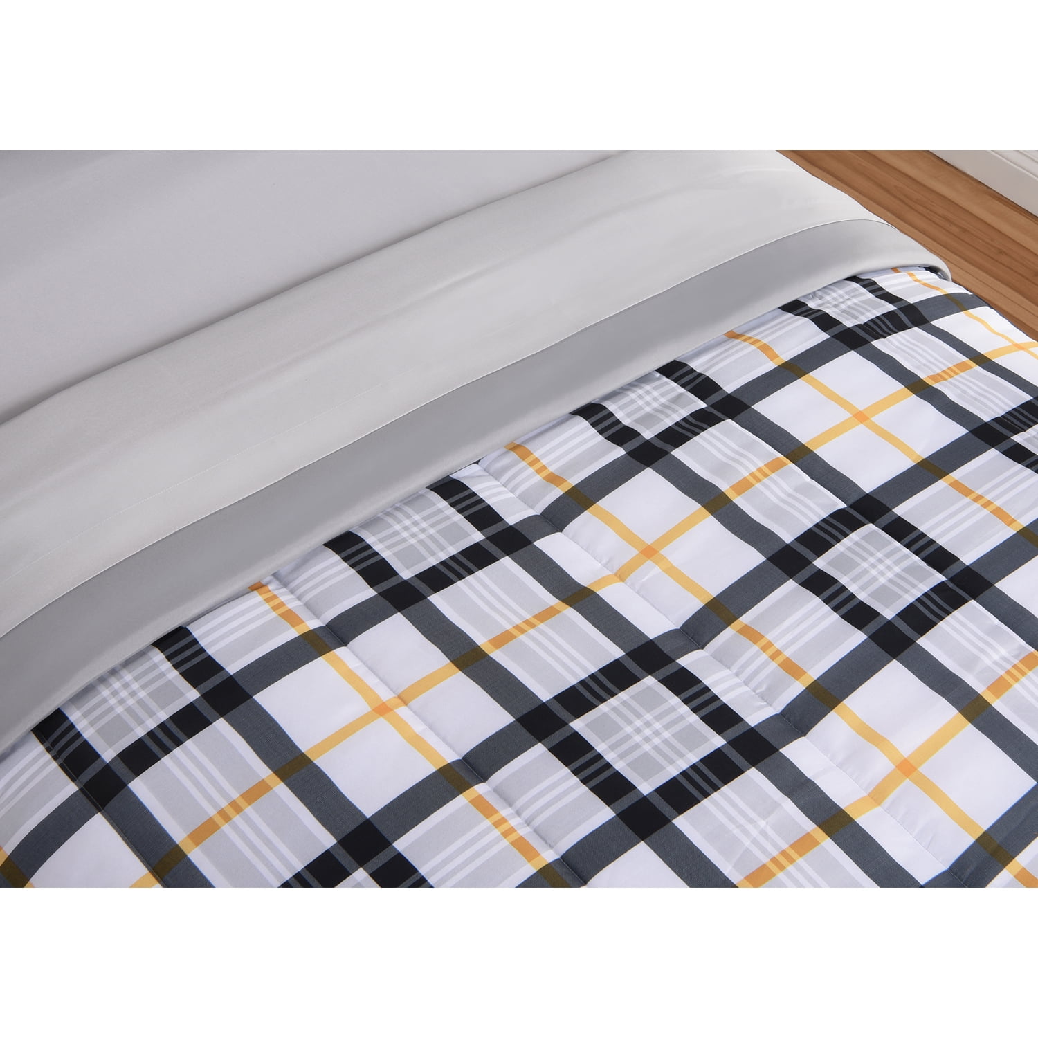 Mainstays Blue Plaid Bed In A Bag Bedding Set Twin Com