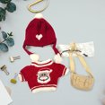 thumbnail image 4 of Fiudx Conjunto de Disfraces Lalafanfan: Gafas Elegantes, Gorra, Suéter, Falda y Mochila. Moda Divertida para Muñecas de 30 Cm. Fácil de Lavar. Regalo Ideal para Cumpleaños y Navidad. Talla 25-30 Cm., 4 of 5