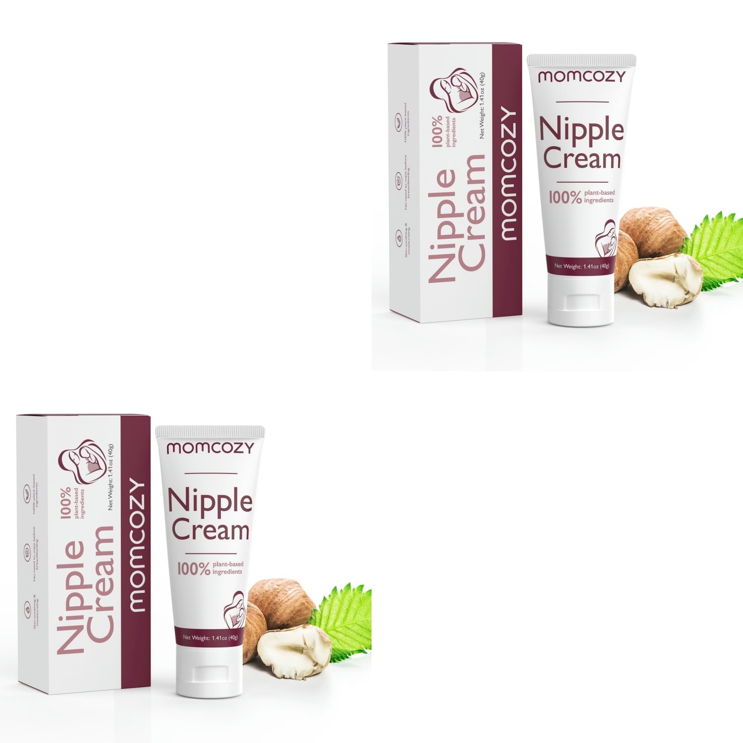 (2 pack) Momcozy 100% Natural Nipple Cream 1.41oz, Vegan Lanolin-Free Nipple Butter for Breastfeeding, Used with S12 Pro M5 Breast Pumps, Breastfeeding Essentials