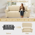 thumbnail image 3 of JIATER 1-Piece Sofa Cover Stretch Couch Cover Washable Sofa Slipcover Furniture Protector for Loveseat Sofa,Beige, 3 of 8