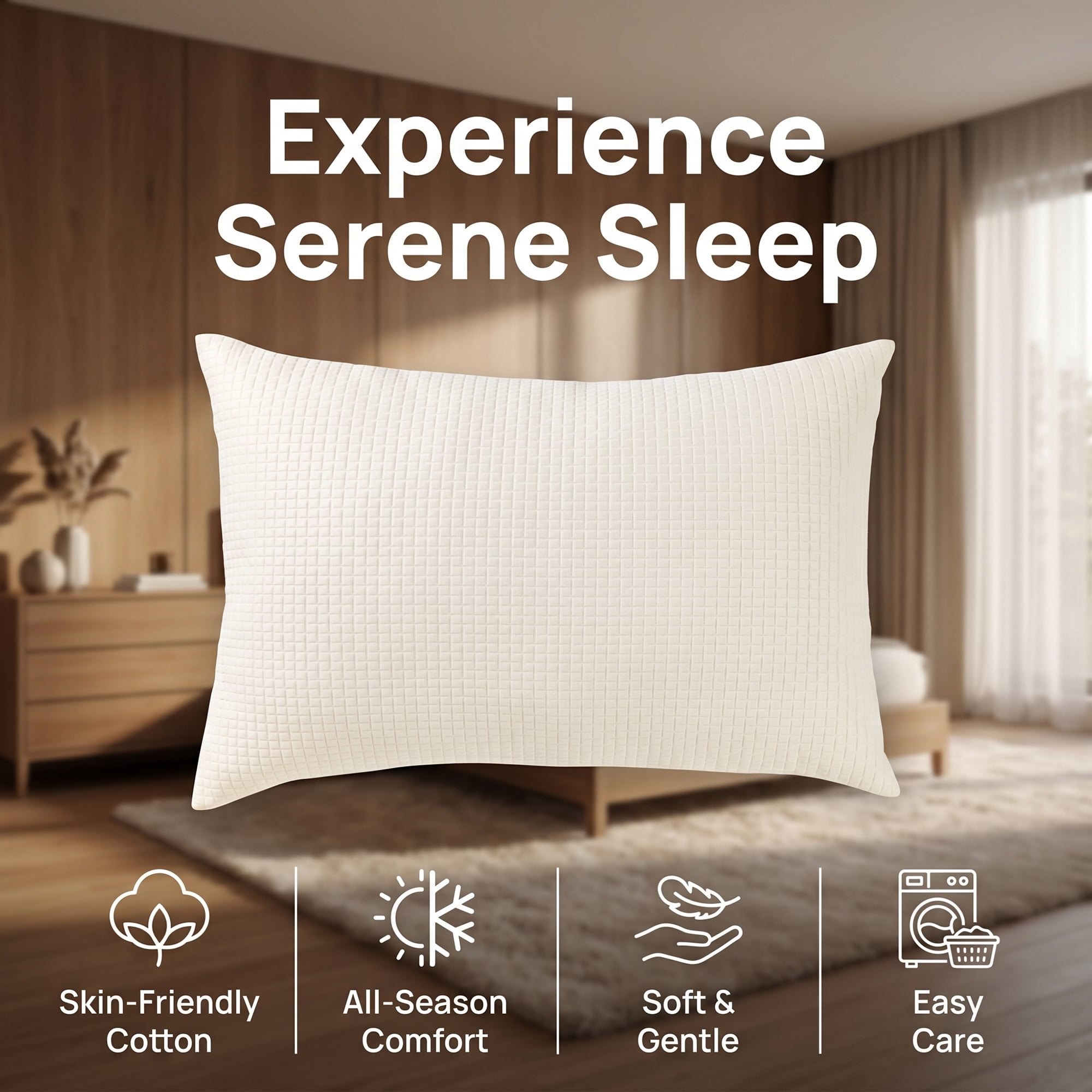 Unique Bargains Durable Waterproof Standard Size Zippered Pillow Protector White A
