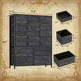 thumbnail image 6 of Jojoka 15-Drawers Dresser for Bedroom Chest of Drawers, Metal Frame & Wood Top Storage Organizer Cabinet with Fabric Drawers for Living Room, Entryway, Hallway, Closet, Nursery, Rustic Grey, 6 of 9