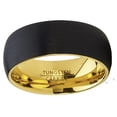 thumbnail image 3 of Metal Masters Mens Tungsten Ring Goldtone Black Wedding Band Dome Brushed Comfort-Fit 8.5, 3 of 6