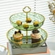 thumbnail image 2 of Soporte para cupcakes de 2 niveles, soporte para pasteles, estante para postres, plato de exhibición, mesa para aperitivos y frutas Verde, 2 of 9