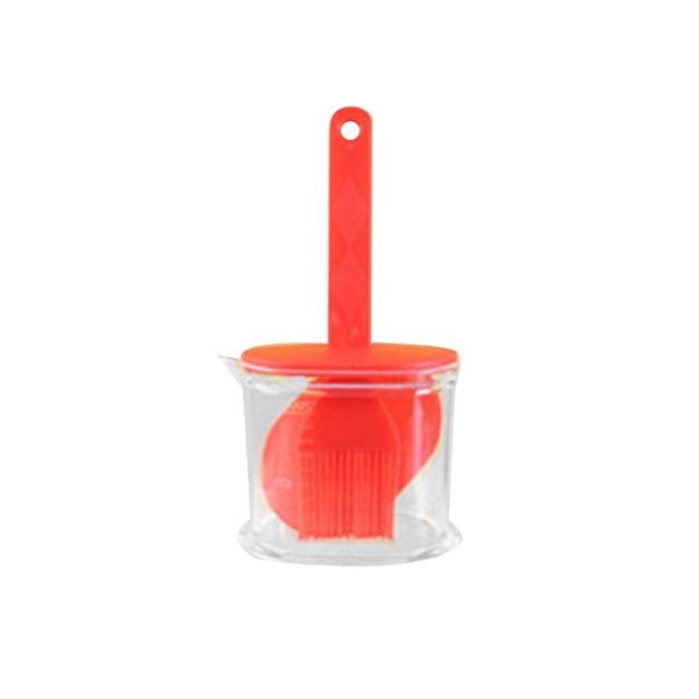 RKSTN Silicone Brosse en Cuisine Extérieur Barbecue Brosse à Huile avec Bouteille, Pot à Huile, Brosse à Huile, Gadgets de Cuisine Rouges à Double Usage