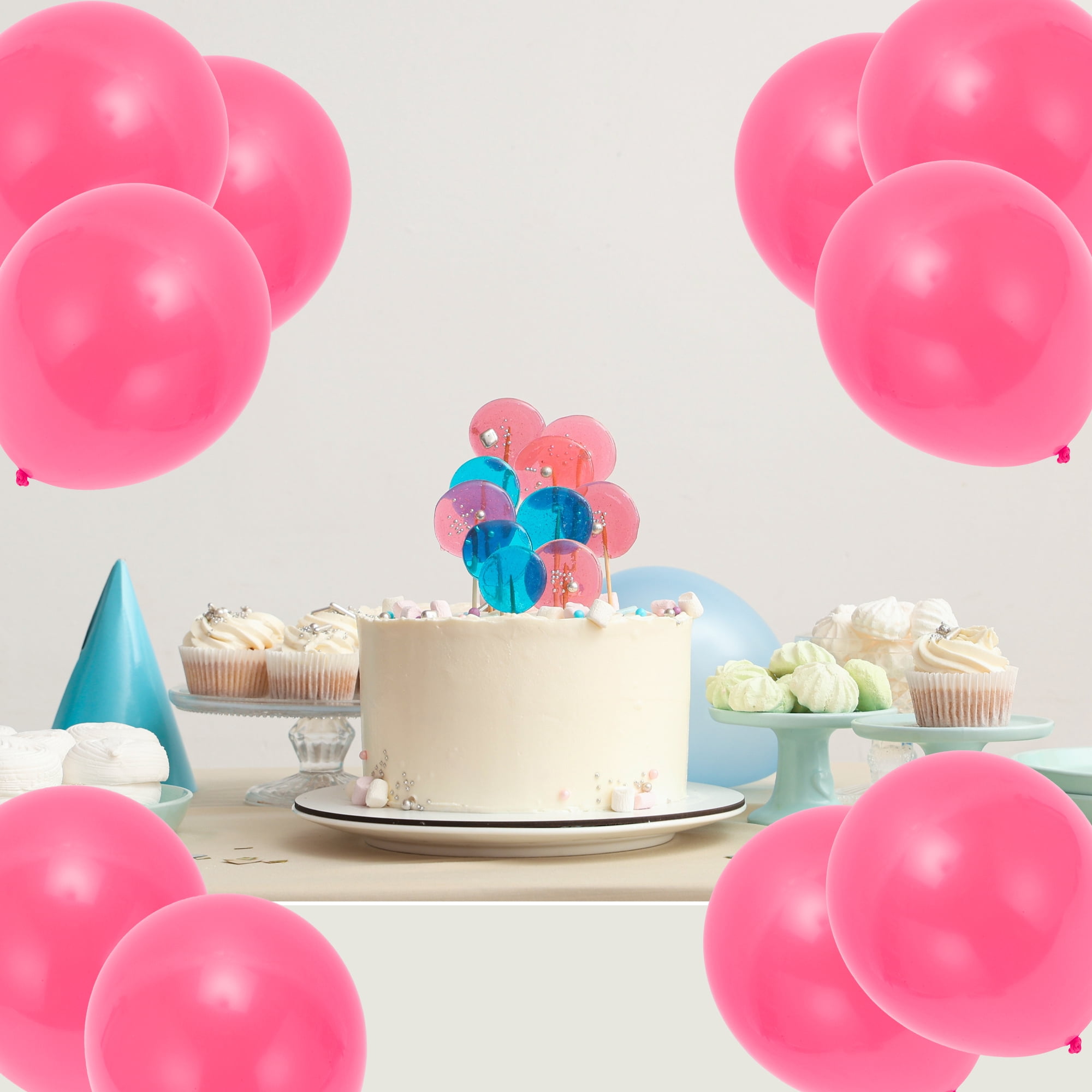 Unique Bargains 20Pcs Latex Party 10 Inch Helium Balloons Pink