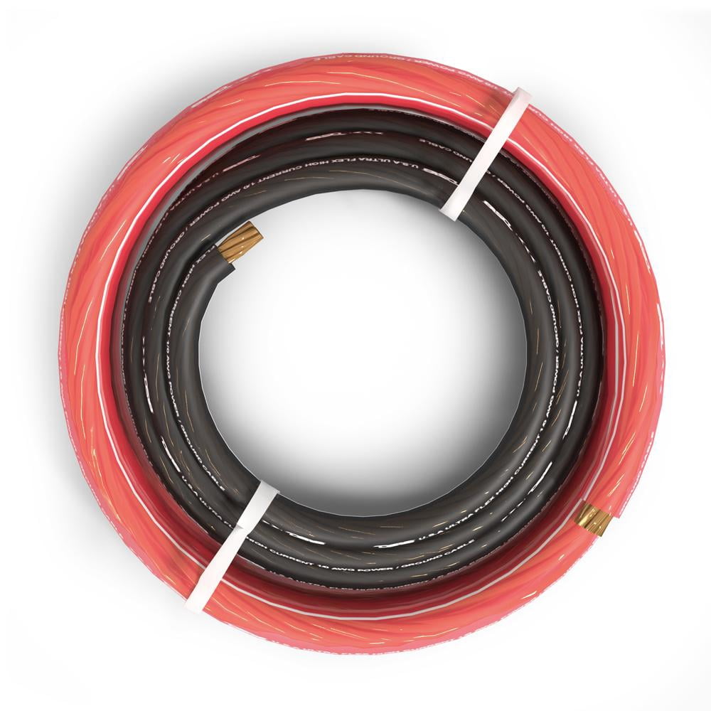 DS18 PW-OFC1/0GA-5BK/20RD 1/0-GA Ultra Flex OFC Ground Power Cable 5 Ft Black and 20 Ft Red Kit