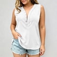 thumbnail image 2 of XIYON Tank Tops For Women Elegant Solid Color Sleeveless Button Front Pocket Tank Top For Lightweight Casual Surplice Design Outdoor Tops Lightweight, 2 of 4