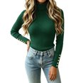 thumbnail image 2 of Women's Long Sleeve Turtleneck Ribbed Knit Sweater, Slim Fit Lightweight Basic Pullover Tops for Fall Winter Layering S, 2 of 5