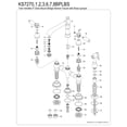 thumbnail image 6 of Kingston Brass KS7276BPLBS Bel-Air Two-Handle 4-Hole Deck Mount Bridge Kitchen Faucet with Brass Side Sprayer in Polished Nickel, 6 of 8