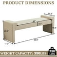 thumbnail image 2 of 58.7" End of Bed Bench,Upholstered Modern Bedroom Bench for Living Room & Entryway, Easy Assembly, Footrest Ottoman Accent Window Bench with Solid Wood Frame & Curved Arm, Tan, 2 of 9
