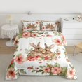 thumbnail image 2 of Homewish Kawaii Couple Rabbit Bedding Comforter Set for Teens, Cute Animal Twin Comforter Sets, Romantic Pink Flower Reversible Bedding Set, Super Cozy Room Decor, 2-Piece, 2 of 8