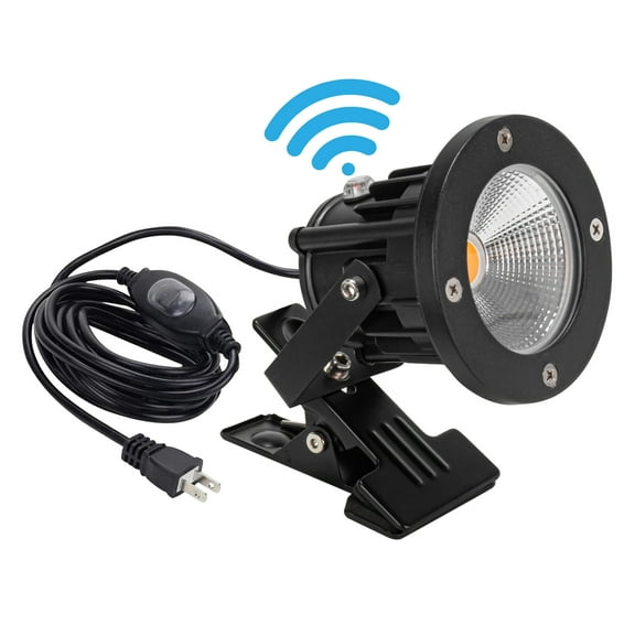 Kiven LED Clip-on Accent Light with Light Sensor, Waterproof Plug in Clamp Lamp Dusk to Dawn Sensor with 9.8FT Plug-in Cord, 6000K/Cool White