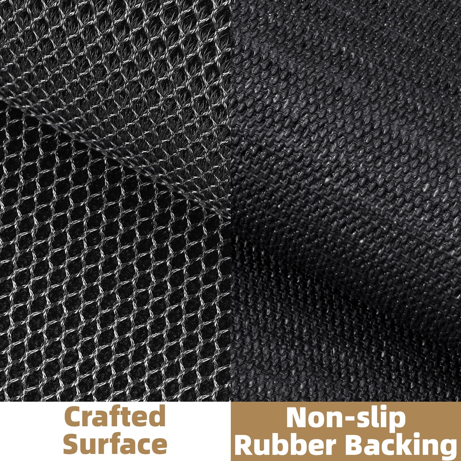 PABUBE High Stretch Elastic Silk Outdoor Doormat, Quick-Dry & Heavy-Duty Welcome Mat, Non-Slip Front Door Mat for Outside Entry, Low Pile Patio Doormat for Entry Rug, Black Grey, 24"x36"