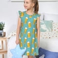 thumbnail image 4 of Fotbe Beer Vestido de Dormir para Niñas de 3 a 10 Años, Mangas Cortas, Estilo Princesa, Pijama Camisón con Mangas Voladas-Small, 4 of 6