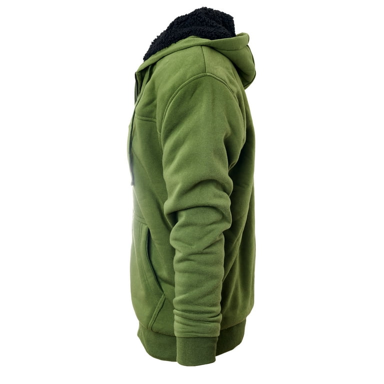 JACKETOWN Hoodies for Men Heavyweight Fleece Jackets Thick Full Zip Up  Sherpa Lined Sweatshirts M at  Men's Clothing store