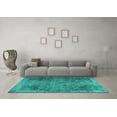 thumbnail image 3 of Ahgly Company Indoor Square Persian Turquoise Blue Traditional Area Rugs, 7' Square, 3 of 4