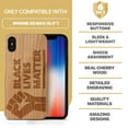 thumbnail image 7 of Case Yard Wooden Case Outside Soft TPU Silicone Slim Fit Shockproof Wood Protective Phone Cover for Girls Boys Men and Women Supports Wireless Charging Black Lives Matter Design case for iPhone-XS-Max, 7 of 7