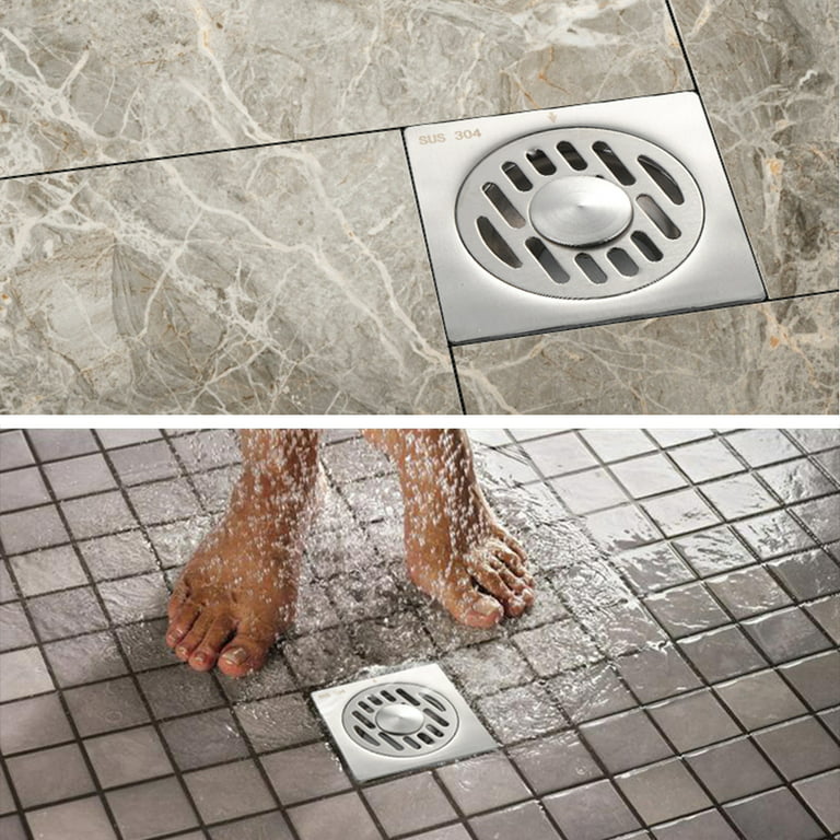 Shower Floor Drain, Revolutionary Bathroom Sink Drain Protector Hair  Catcher, Grate Removable, Shower Drain Hair Catcher