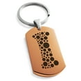 thumbnail image 1 of Stainless Steel Letter I Initial Dotted Monogram Engraved Engraved Dog Tag Keychain Keyring, 1 of 1