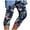 Navy, variant on fartey Womens Plus Size Yoga Capri Pant Trendy Floral Printed 3/4 Trousers Casual Elastic High Waist Crop Pants Soft Comfy Workout Holiday Yoga Capris, S-5XL