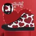 thumbnail image 2 of Coolcustomize Men's Valentine's Day Heart-Themed High-Top Sneakers, Comfortable Lace-Up Casual Canvas Shoes,  Romantic Heart Patterns Fabric Upper Boots for Outdoor, Casual Wear, Stylish Streetwear, 2 of 10