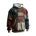 thumbnail image 5 of COSFO Mens Sweatshirt Hooded Long Sleeve Casual American Flag Shirts Pullover with Pocket Loose Fit Mens Hoodies, 5 of 5