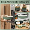 thumbnail image 5 of Gotham Steel 18 Pcs Pots and Pans set Non Stick, Ceramic Pan Cookware Set W/ Detachable Handle, RV Kitchen Cooking Set with Secure Lock Removable Handles, Oven Safe Nonstick Pan Set, Green, 5 of 7