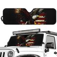 thumbnail image 2 of Uorisanigo Windshield Sun Shade Compatible with Wrangler, Compass, Gladiator & Renegade, Foldable Windshield Sunshade Sun Visor Blocks UV Rays, Bald Eagle American Flag, 2 of 7