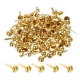 thumbnail image 1 of Unique Bargains 8x16mm Mini Brads Round Paper Fasteners for Art Crafting, Gold Tone 100pack, 1 of 5