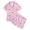 Pink, variant on Weebloom Girl Summer Outfits Adorable Button Down Collar Short Sleeve Tee Shorts Kids Printed Pattern Sleepwear Boys Everyday Comfort Girl Clothes Set Size 4-5 Years Pink