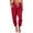 Red, variant on ALLLIST Womens Pants Elastic Waist Joggers Black Plain Knit Pants Ladies Pants