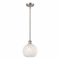 Innovations Lighting - White Mouchette - 1 Light Stem Hung Mini Pendant In