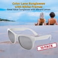thumbnail image 5 of 10 Color Lens Sunglasses with White Frames Pack - UV 400, Reflector Mirrored - Silver, 5 of 8