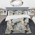 thumbnail image 2 of Designart "Harmonious Teal And Grey Marble Essence" Marble Bedding Covert Set - Glam Bed Set With 2 Shams, 2 of 5