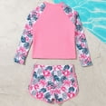 thumbnail image 4 of TOWED22 Girls Rash Guard Two Pieces Swimsuit Long Sleeve Bathing Suit for 3-10 Years Pink,8-9 Y, 4 of 6