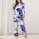 thumbnail image 2 of Fotbe Butterflies Conjunto de Pijama de Manga Larga para Mujer con Estampado, Ropa de Dormir de 2 Piezas, Conjunto de Casa Suave y Cómodo con Bolsillos-Small, 2 of 7