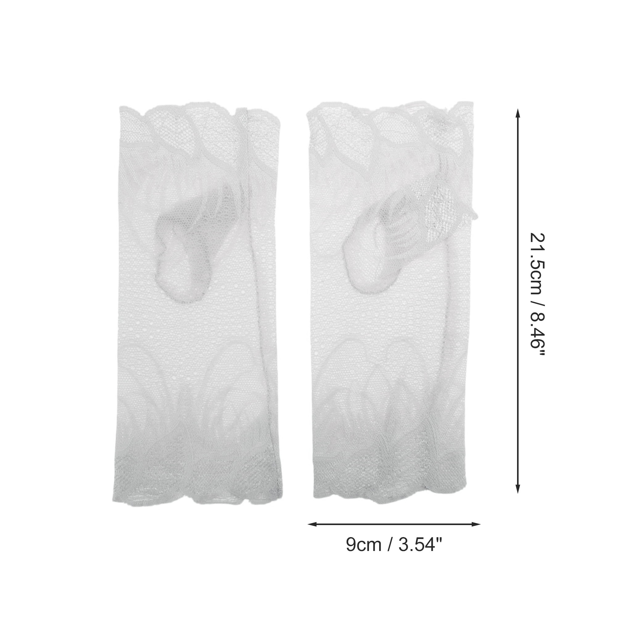 Unique Bargains Anti-slip Lace Manicure Gloves 1 Pair Gray