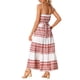 thumbnail image 3 of Vestidos midi de verano Boho INSPIRE CHIC para mujeres con tirantes espagueti, cintura ajustable, vestido maxi de capas rojo S, 3 of 6