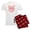 With Red Plaid Pant, variant on CafePress - Kawaii I Love Pigs Men's Light Pajamas - Men's Light Loose Fit Cotton Pajama Set