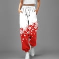 thumbnail image 3 of Gibobby pantalones holgados mujer Pantalones de moda para mujer, mallas con estampado navideño, pantalones deportivos de tamaño para mujer (Rojo, S), 3 of 4