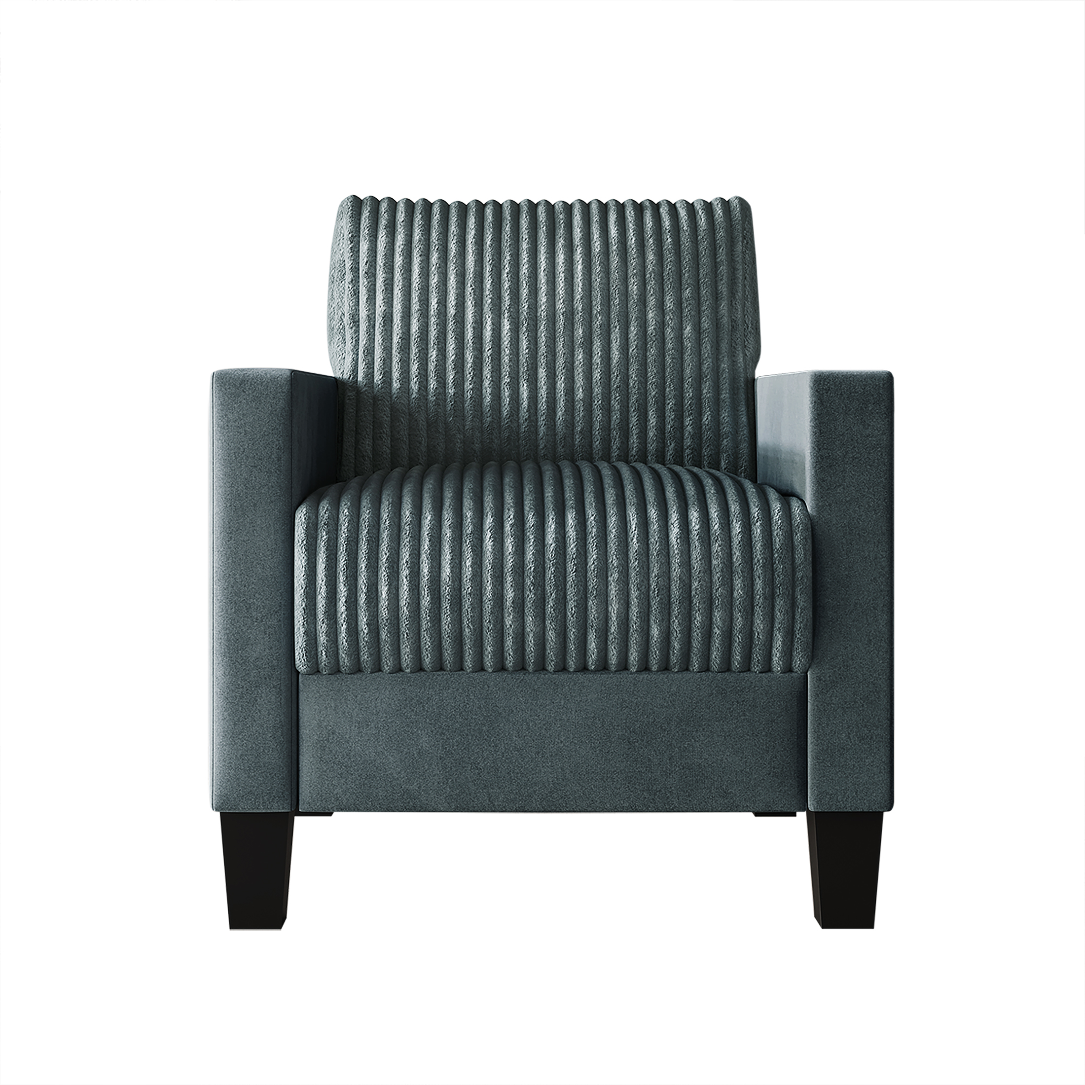 Castle Place Contemporary Corduroy Velvet Chair, Light Blue