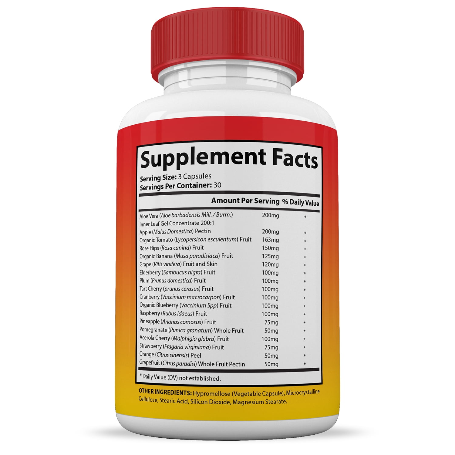 Vital Fruits and Veggies Supplement Whole Food Red & Green Superfoods Non GMO Vegan Friendly 90 Veggies Capsules Per Bottle 4 Bottles