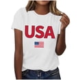 thumbnail image 2 of American Flag Shirts for Women: USA Flag Graphic Tee 4th July T Shirt Blouse Tops, 2 of 6