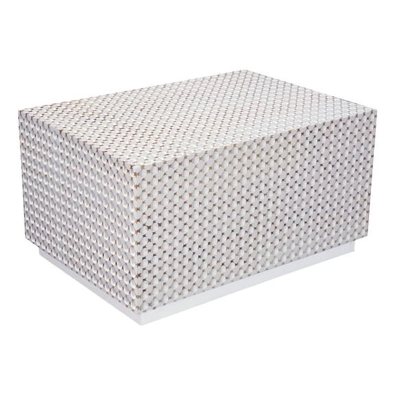 Carolina Dimple Rectangular Coffee Table in Whitewash