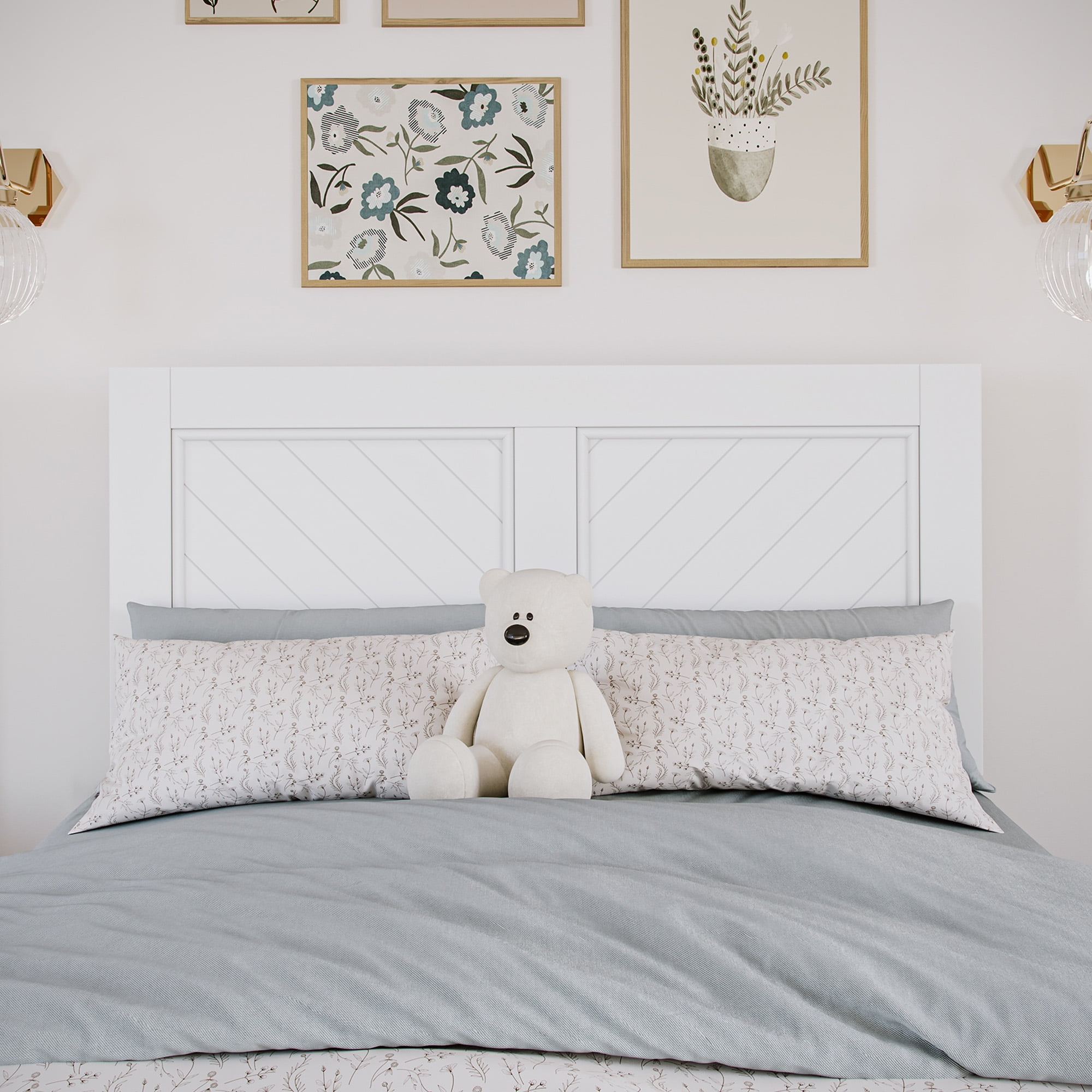 AFI Canyon White Solid Wood Foundation Bed Frame with Matching Footboard, Twin