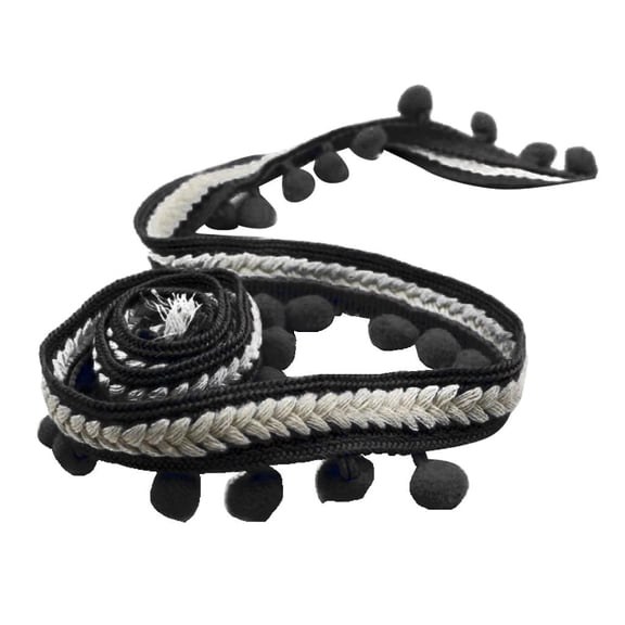 5 Yards Fringe Ribbon Tassel Band DIY Sewing Lace Braid For Clothes Curtain Pillow Bedding Accessory Decor Black