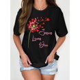 thumbnail image 1 of Women's "Jesus Loves You" Dandelion Graphic T-Shirt - Soft, Crew Neck, Short Sleeve, Comfortable & Casual with Heart Accents, Machine Washable, 1 of 6