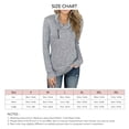 thumbnail image 5 of Jersey de manga larga de poliéster para mujer, camisa ajustada con cremallera en el cuello para otoño invierno gris XXL, 5 of 5